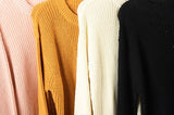 Puff Bell Sleeve Waffle Knit Pullover Sweater Top