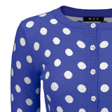 Polka Dot Jacquard 3/4 Sleeve Sweater Cardigan