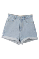 roll up denim shorts