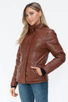 YMI Pocketed Zip Up Turtleneck Puffer Jacket