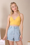 SL yellow crop tank top