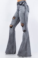 Storm Bell Bottom Jean in Grey