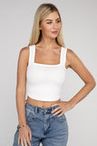 Cotton Square Neck Cropped Cami Top