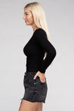 Essential V-Neck Long Sleeve T-Shirt