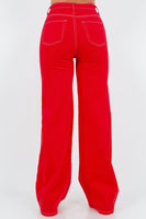 Wide Leg Jean in Red