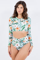 TWO PIECE FLORAL PRINTS LONG SELEEVES