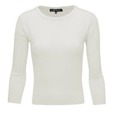 Crewneck 3/4 Sleeve Spandex Pullover Sweater