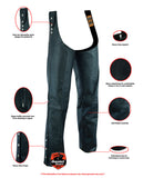 ADJUSTABLE SIDE SNAP BELTLESS CHAPS, SNAPS RIGHT OVER YOUR BELT Jimmy Lee Leathers Club Vest