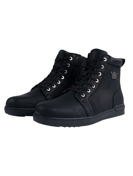 Men's High Top Style Motorcycle Shoe Black Sole