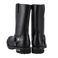 Men's Biker Motorcycle Harness Boots with Zipper Sides