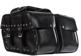 Black Motorcycle Saddlebags with Studs