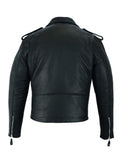 Classic Biker Motorcycle Jacket Concealed Gun Pockets Premium Cowhide Leather by Jimmy Lee Jimmy Lee Leathers Club Vest