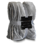 Lightweight Fluffy Reversible Plush Blanket for Bed Sofa Couch, 50 x 60 Inches, Gray