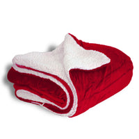 Lightweight Fluffy Reversible Plush Blanket for Bed Sofa Couch, 50 x 60 Inches, Red