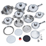 Chef's Secret 28-Piece Cookware Set - 12-Element Heavy-Gauge Stainless Steel Waterless Cookware