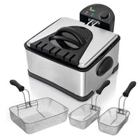 4 Quart Electric Deep Fryer - 1700 Watts Electrical Appliance with 3 Frying Baskets