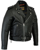 MEN'S CLASSIC SIDE LACE POLICE STYLE M/C JACKET XS-12X Jimmy Lee Leathers Club Vest