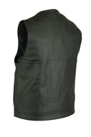 MEN'S SINGLE BACK PANEL CONCEALED CARRY VEST (BUFFALO NICKEL SNAPS) Jimmy Lee Leathers Club Vest