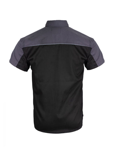 Mechanic Shirt with Reflector on Back Straight Bottom Grey and Black Jimmy Lee Leathers Club Vest