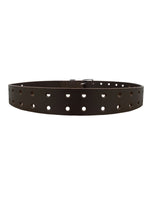 Brown Dual Hole Punched Motorcycle Leather Biker Belt