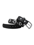 Black Motorcycle Leather Belt With Conchos
