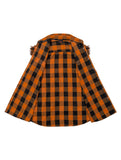 Men's Sleeveless Flannel Shirt Black & Orange Sleek Design Cotton Shirt Frayed Sleeves