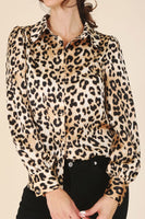 Satin leopard blouse