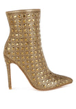 Frostin Pointed Toe Rhinestones Stiletto Boots