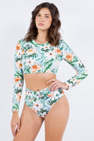 TWO PIECE FLORAL PRINTS LONG SELEEVES