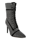 Bitetto Rhinestones Embellished Calf Boots