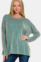 Zenana Ribbed Striped Long Sleeve T-Shirt