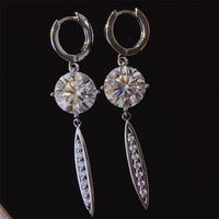 10 Carat Moissanite 925 Sterling Silver Earrings