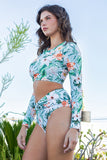 TWO PIECE FLORAL PRINTS LONG SELEEVES