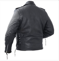 Budget Basic Solid Genuine Cowhide Leather Classic Motorcycle Jacket