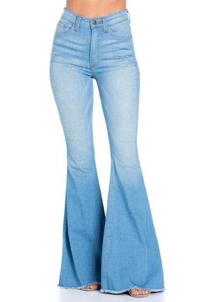 Logan Bell Bottom Jean in Light Wash Made In: USA