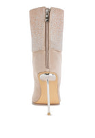 Podstar Rhinestones Embellished Foldover Boots