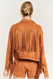 Suede studded fringe jacket PLUS JJO5009P