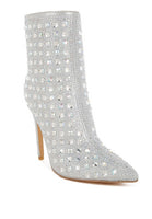 Frostin Pointed Toe Rhinestones Stiletto Boots