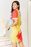 Shiny Tie-Dye V-Neck Twisted Dress