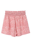 Paisley shirred waist casual shorts