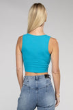 Cotton Square Neck Cropped Cami Top