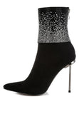 Podstar Rhinestones Embellished Foldover Boots