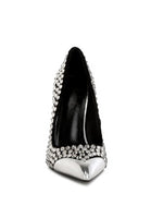 Super Fan Diamante Embellished Stiletto Pumps