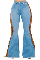 Fringe Bell Bottom In Light Blue Made in the USA