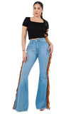 Fringe Bell Bottom In Light Blue Made in the USA