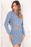 Ribbed knit crop top and skirt set