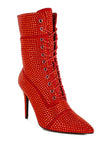 Bitetto Rhinestones Embellished Calf Boots