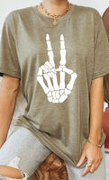 Skeleton Peace Sign Graphic Tee