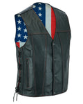 HONOR RIDE WESTERN CUT MOTORCYCLE CCW VEST WITH AMERICAN FLAG LINER