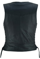WOMEN'S LIGHTWEIGHT MOTORCYCLE VEST WITH RIVETS DETAILING